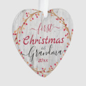 Rustieke Eerste Kerstmis als Oma Een Foto Ornament (voorkant)