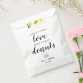 Rustieke eerste komt liefde donuts zoete traktatie bedankzakje (Gezegeld)