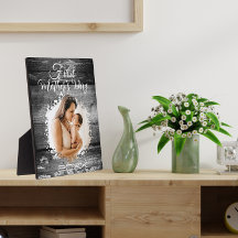 Rustieke eerste moederdag fotoplaque