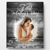 Rustieke eerste moederdag fotoplaque fotoplaat (Voorkant)
