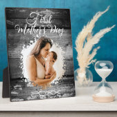 Rustieke eerste moederdag fotoplaque fotoplaat (Zijkant)