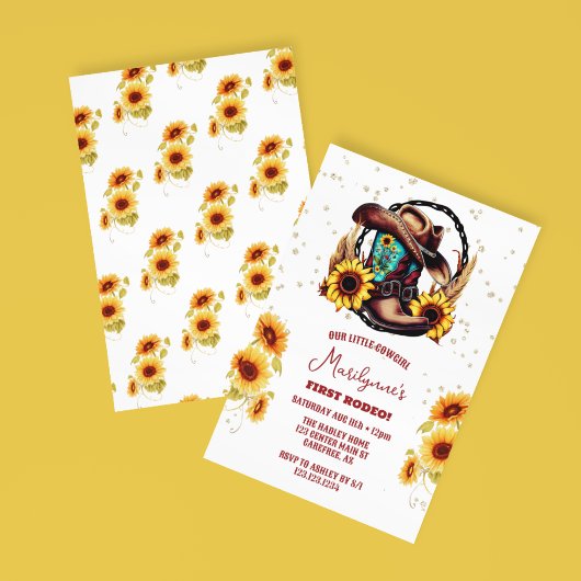 Rustieke eerste Rodeo Western 1e Verjaardag Kaart