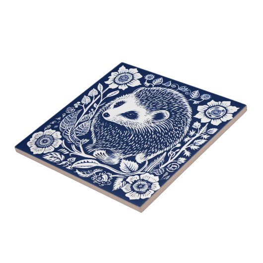 Rustieke Egel Keramiek Tegeltje (Zijkant)