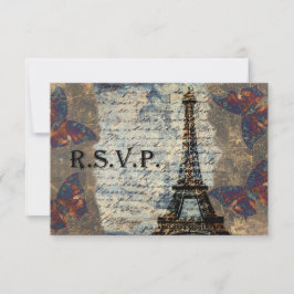 Rustieke Eiffeltoren RSVP Kaartje