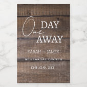 Rustieke eik een dag weg repetitie diner mini wijn etiket (Enkel label)