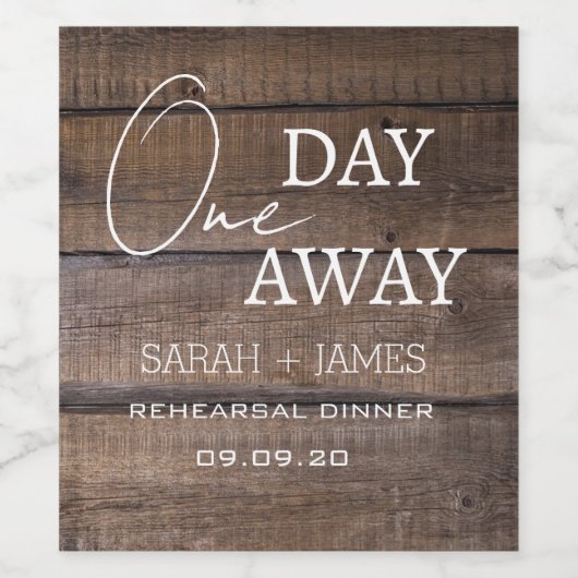 Rustieke eik op een dag weg repetitie diner wijn etiket (Enkel label)