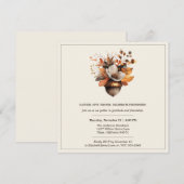 Rustieke Eikel Bloem | Ivoor Thanksgiving Dinner Kaart (Voorkant / Achterkant)