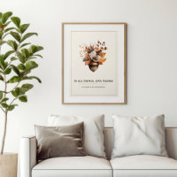 Rustieke Eikel Bloem Wit Herfst Poster