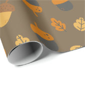 Rustieke eikels & eikenbladeren cadeaupapier (Rol Hoek)