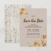Rustieke eikels Oak Birch Thanksgiving Save the Da Date (Voorkant / Achterkant)