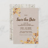 Rustieke eikels Oak Birch Thanksgiving Save the Da Save The Date (Voorkant / Achterkant)