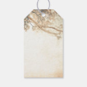 Rustieke eiken boom en gesneden hart bruiloft cadeaulabel (Achterkant)