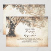 Rustieke eiken boom en String Lights Baby shower Kaart (Voorkant / Achterkant)