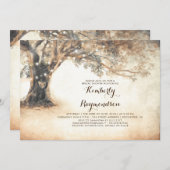 Rustieke eiken boom en String Lights Vrijgezellenf Kaart (Voorkant / Achterkant)