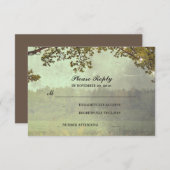 Rustieke Eiken Boom Lichten Bruiloft RSVP (Voorkant / Achterkant)