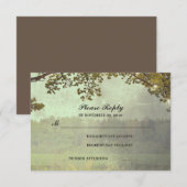 Rustieke Eiken Boom Lichten Bruiloft RSVP Kaartje (Voorkant / Achterkant)