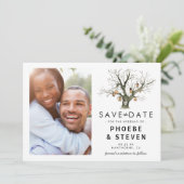 Rustieke eiken boom Sla de datum foto op Save The Date (Staand voorkant)