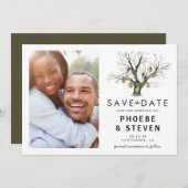 Rustieke eiken boom Sla de datum foto op Save The Date (Voorkant / Achterkant)