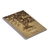 Rustieke eiken boom string lichten bruiloft gasten notitieboek (Rechterzijde)