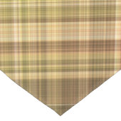 Rustieke eiken bruin en olijfgeruite korte tafelloper (Hoek)