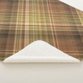 Rustieke eiken bruin en olijfgeruite sherpa deken (3/4)