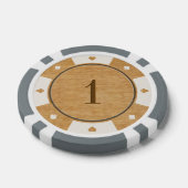 Rustieke eiken hout casino stijl poker chips (Enkel)