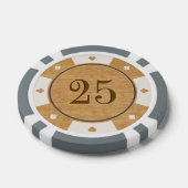 Rustieke eiken hout casino stijl poker chips (Enkel)