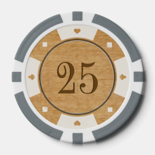 Rustieke eiken hout casino stijl poker chips