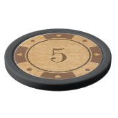 Rustieke eiken hout casino stijl poker chips (Bovenkant)