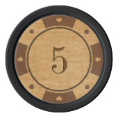 Rustieke eiken hout casino stijl poker chips (Achterkant)