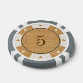 Rustieke eiken hout casino stijl poker chips (Enkel)