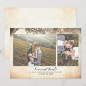 Rustieke  Eikenboomtakken Trouwfoto's Bedankkaart (Voorkant / Achterkant)