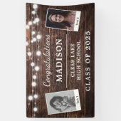 Rustieke Einstudeerfeestje Moderne Houten Lichtsli Spandoek (Verticaal)