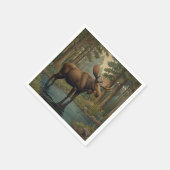 Rustieke eland elk boho bos bos groen servet (Hoek)