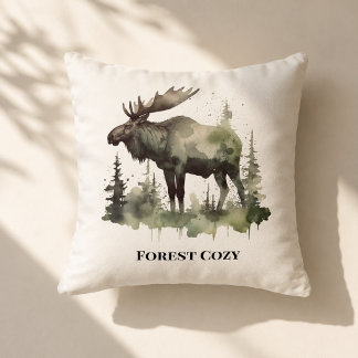 Rustieke eland-hut decor aangepaste lodge naam kun kussen