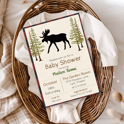 Rustieke eland jongen babyshower uitnodiging