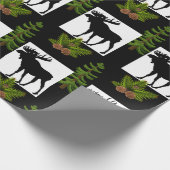 Rustieke eland met dennenboomtakken cadeaupapier (Hoek)