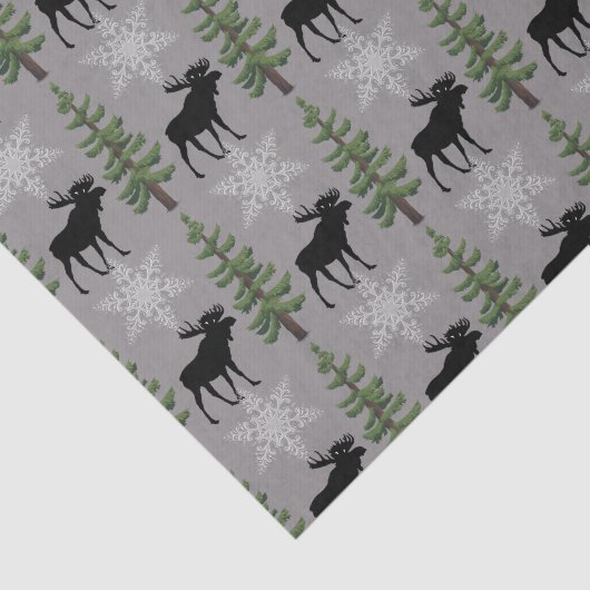 Rustieke Eland Sneeuwvlok en Pijnboom Tissuepapier (Detail)