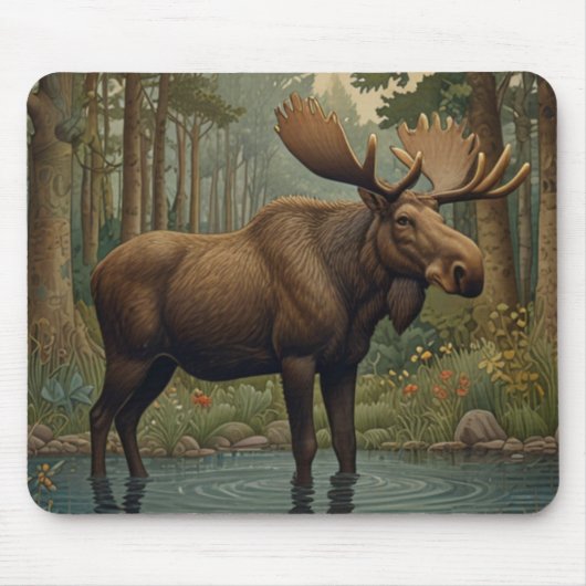 Rustieke elanden bohemien bos Betoverd bos Muismat (Voorkant)