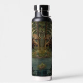 Rustieke elanden boho bos bos groen waterfles (Links)