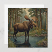 Rustieke elanden boho bos bos meer kaart (Voorkant / Achterkant)