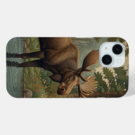 Rustieke elanden boho bos groen Case-Mate iPhone case (Achterkant (horizontaal))