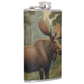 Rustieke elanden boho bos groen heupfles (Rechts)