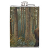 Rustieke elanden boho bos groen heupfles (Achterkant)