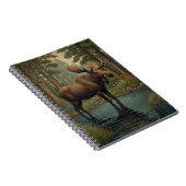 Rustieke elanden boho bos groen notitieboek (Rechterzijde)