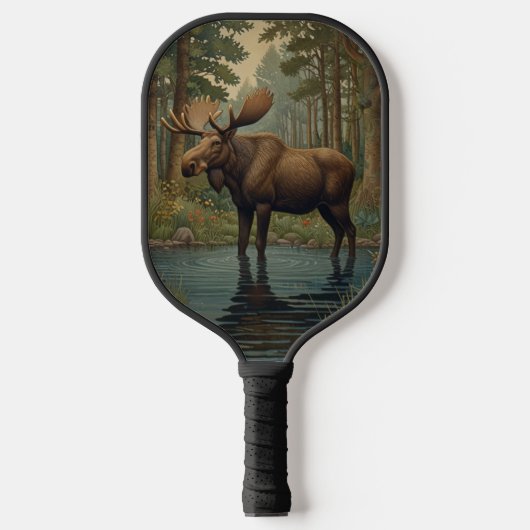 Rustieke elanden boho bos groen pickleball paddle (Voorkant)