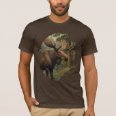 Rustieke elanden boho bos groen t-shirt (Voorkant)