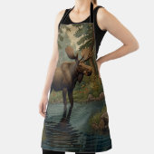 Rustieke elanden herten boho bos groen schort (Insitu)