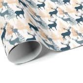 Rustieke elanden in de sneeuw cadeaupapier (Rol Hoek)