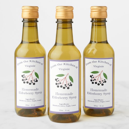 Rustieke Elderberry stroop flesetiket Sticker (Flessen)